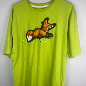Akoo Slick the Fox Lime Green Tshirt Size 2XL